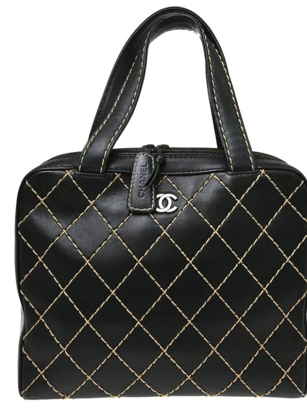 Chanel Black Calfskin Wild Stitch Handbag